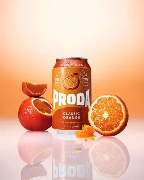 PRODA Classic Orange can with its fruit