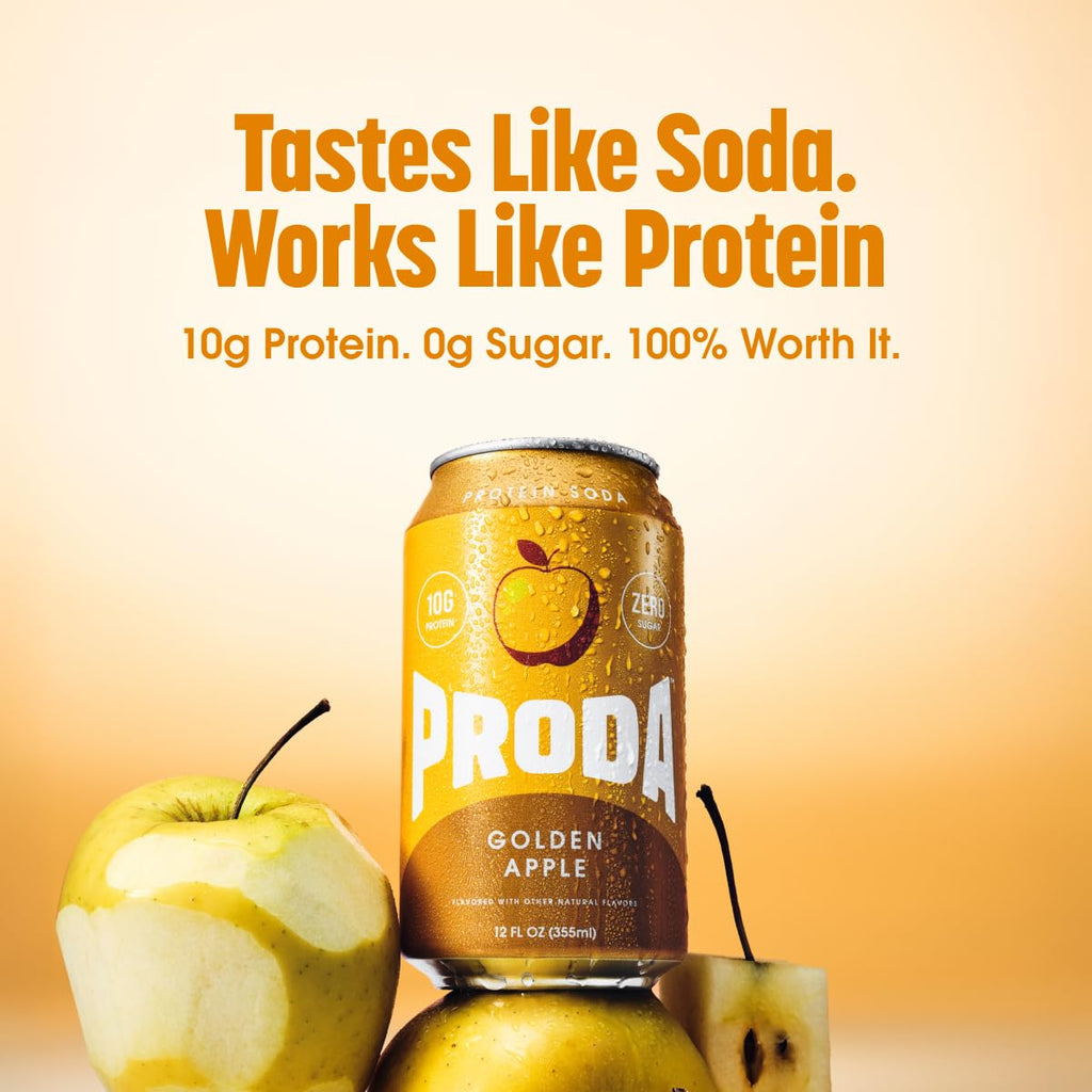 Golden Apple PRODA protein soda flavor card