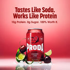 Cherry Lime PRODA protein soda flavor card