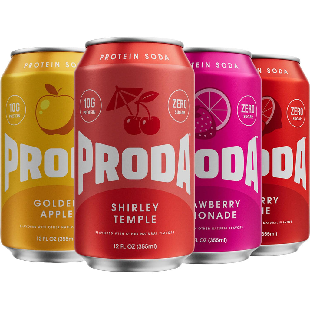 PRODA Fan Favorites Pack with Golden Apple, Shirley Temple, Strawberry Lemonade and Cherry Lime cans