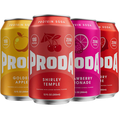 PRODA Fan Favorites Pack with Golden Apple, Shirley Temple, Strawberry Lemonade and Cherry Lime cans