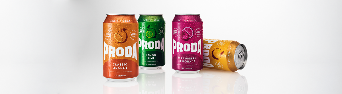 Assorted Proda protein soda cans